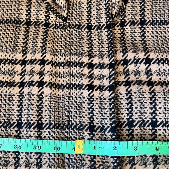 GANNI Plaid Tech  Wool Blend Coat - Picture 14 of 16